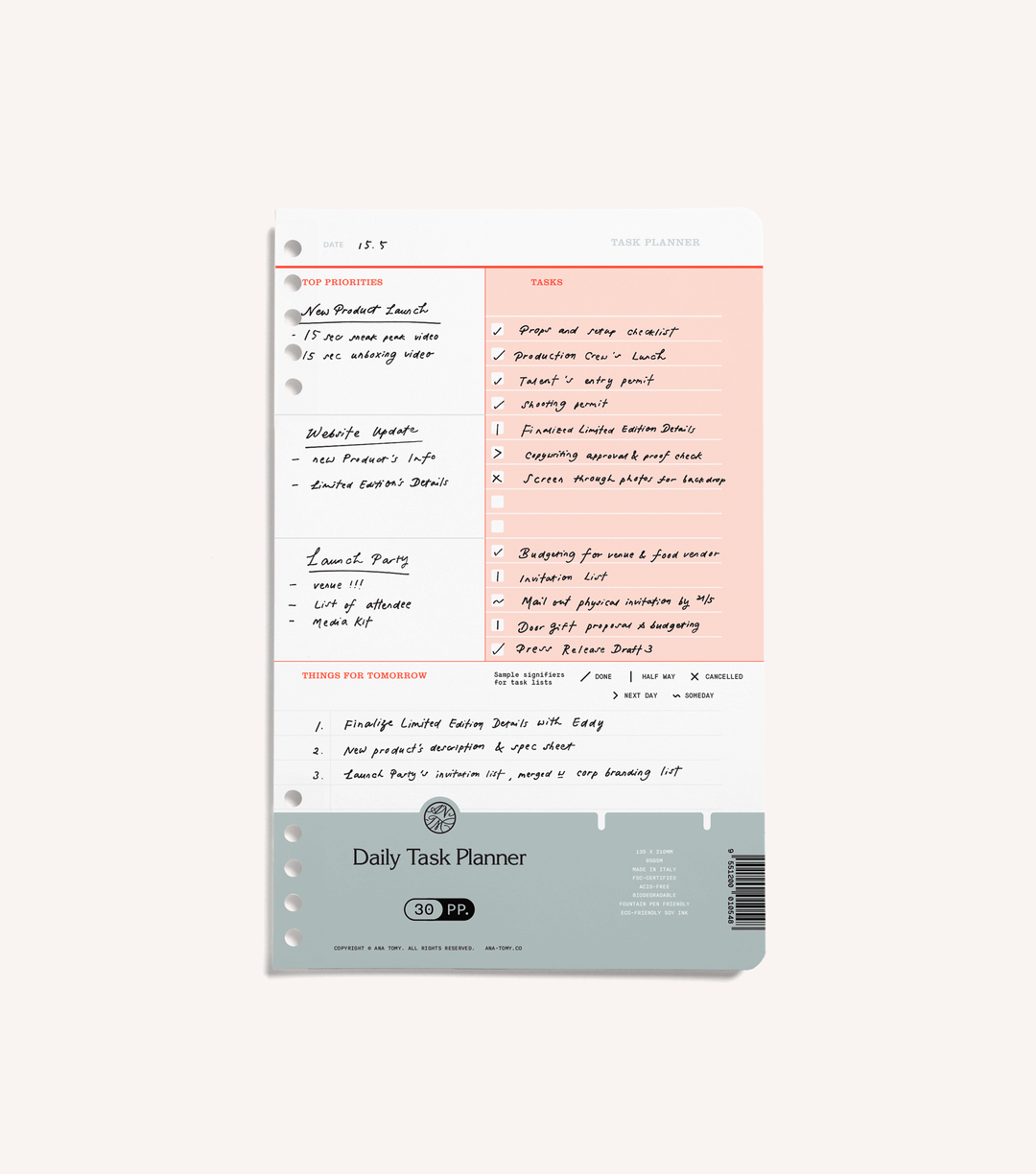 Daily Task Planner—Refill – Ana Tomy Philippines